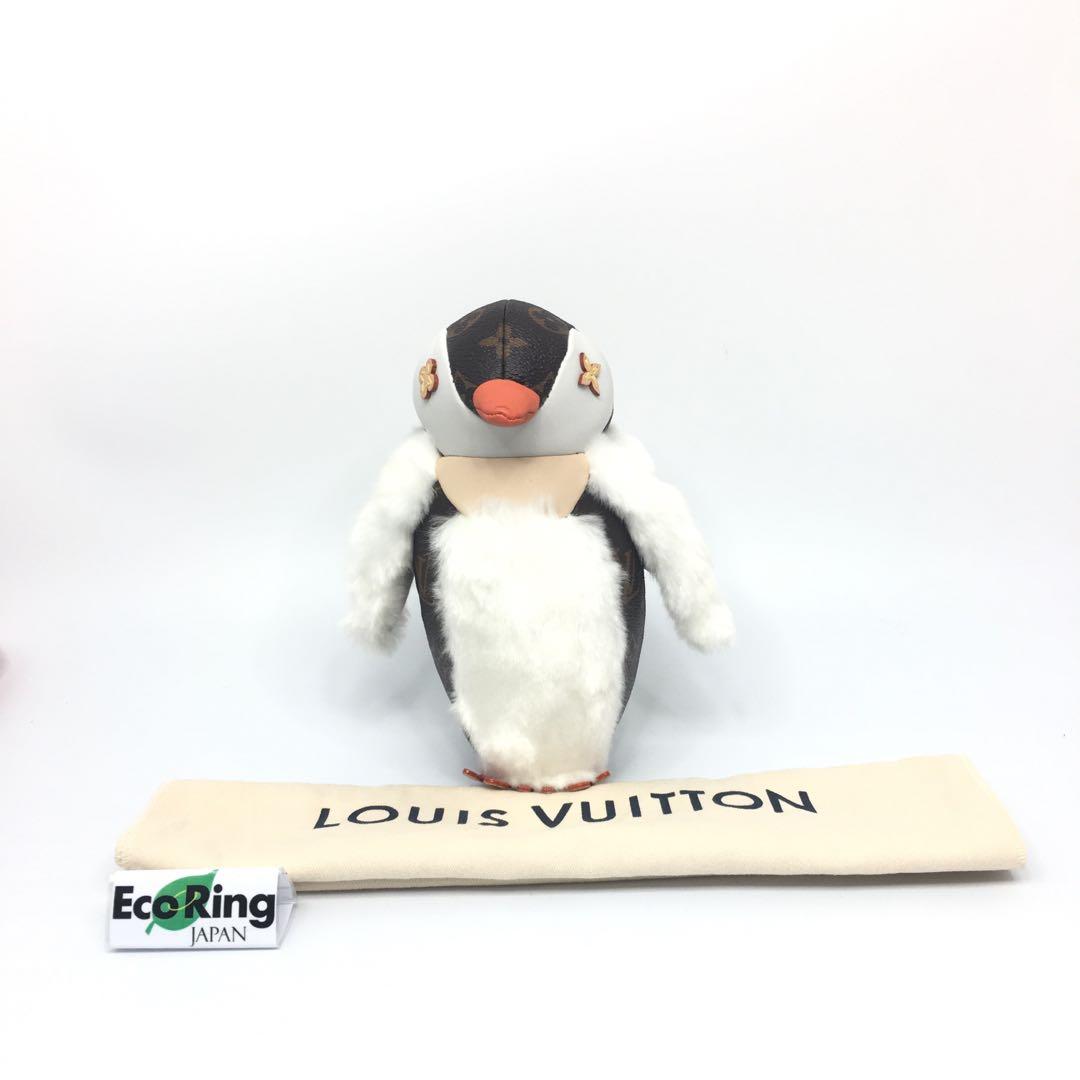 LOUIS VUITTON Calfskin Monogram Doudou Penguin Ernest Beige 937900