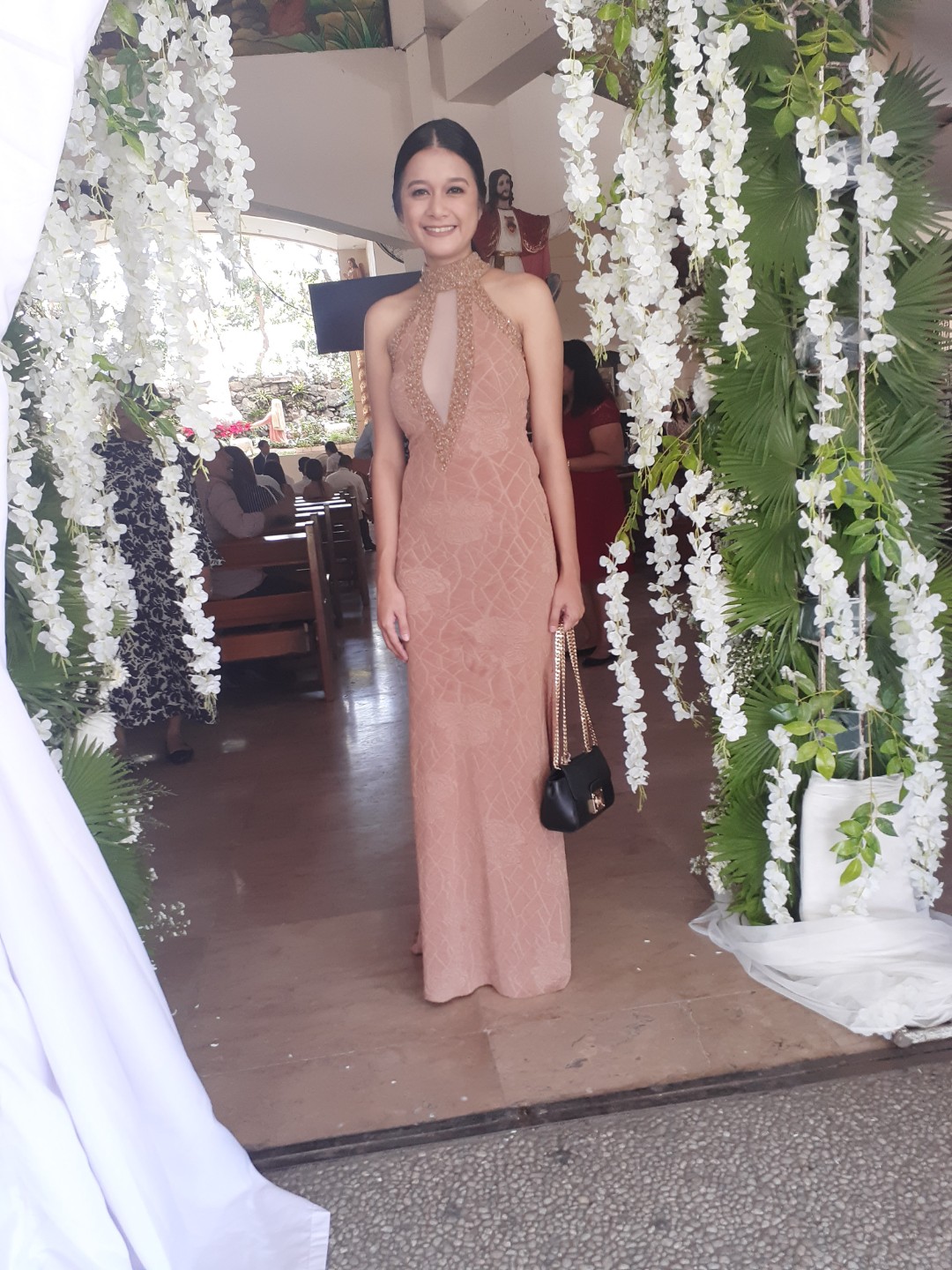 nude long gown