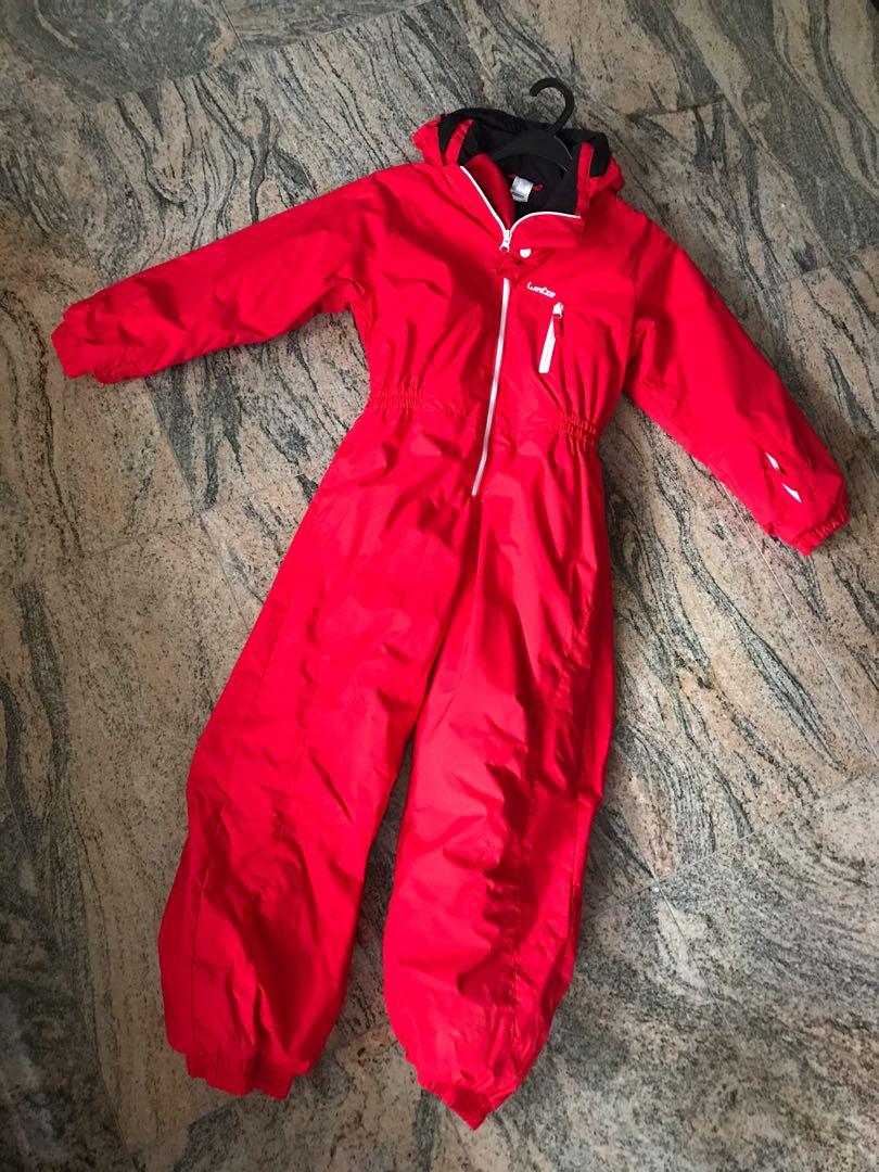 Red one piece ski suit on sale