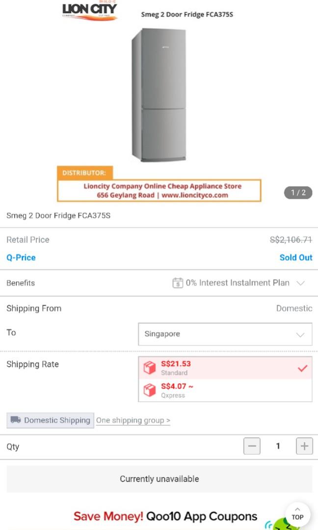 Smeg Fridge/Freezer FCA375S (semi spoilt but usable), TV & Home