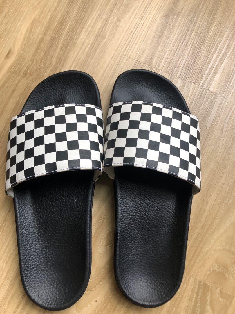 checkered vans flip flops