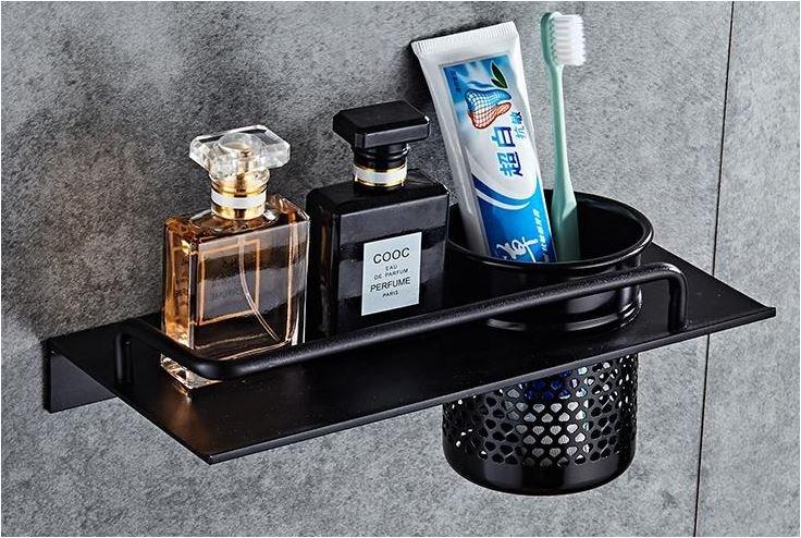 Wall Mounted Black Space Aluminum Alloy Bathroom Comb Holder