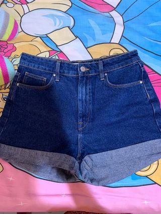 100% ORI ZARA HIGH WAIST SHORT PANTS - size S celana pendek denim zara