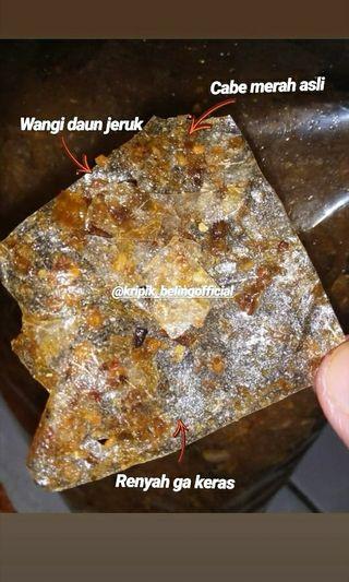 Kripik kaca beling Pedas extra daun jeruk cabe merah cabe Ijo