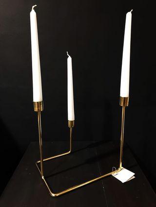 HABITAT Gold Candelabra (with tapered candles)