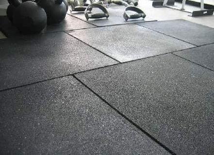 Pure Rubber Gym Matting 1m x 1m x 15/25mm- Home Exercise or Gym Equipment