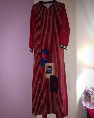 Saleeeee..... Gamis strip Maroon new