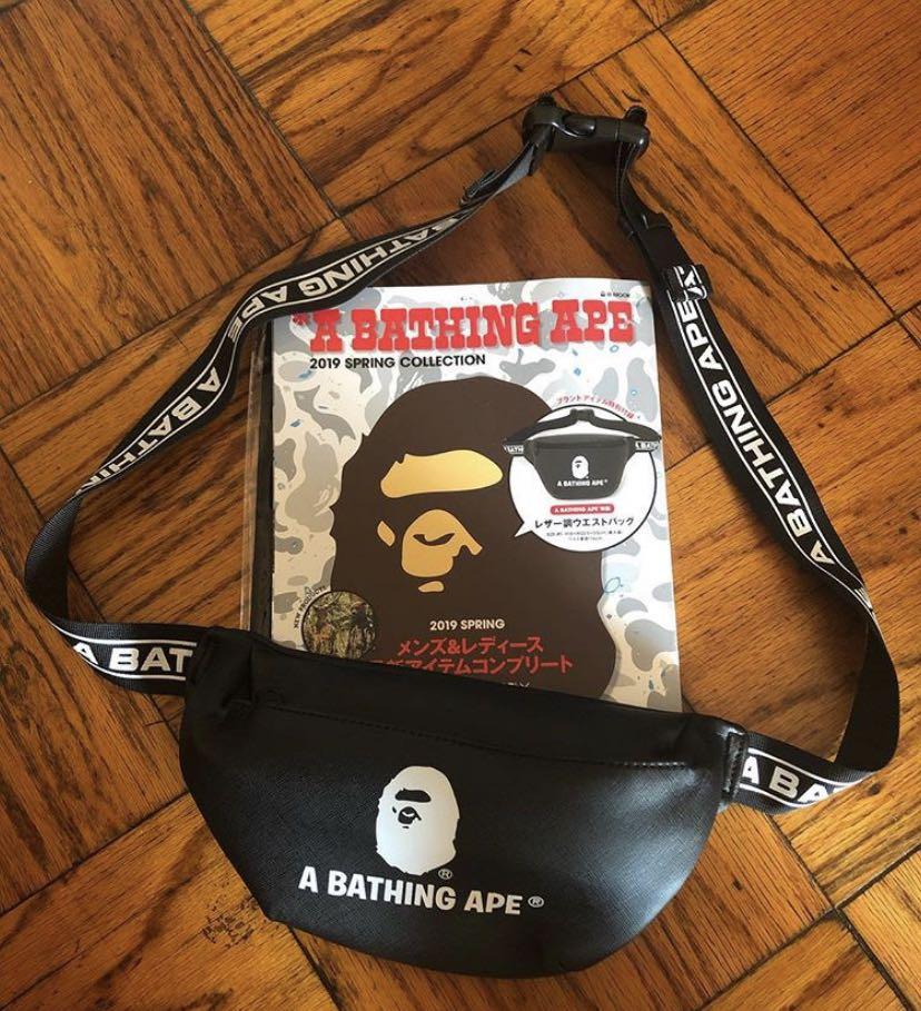 Authentic Bape e mook magazine black fanny pack sling bag Men s Fashion Bags Sling Bags on Carousell