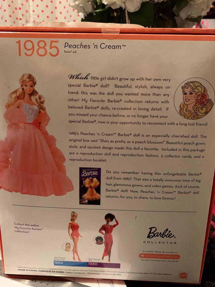 Barbie DollPeaches & Cream Barbie1985 Vintage Reproduction Collector