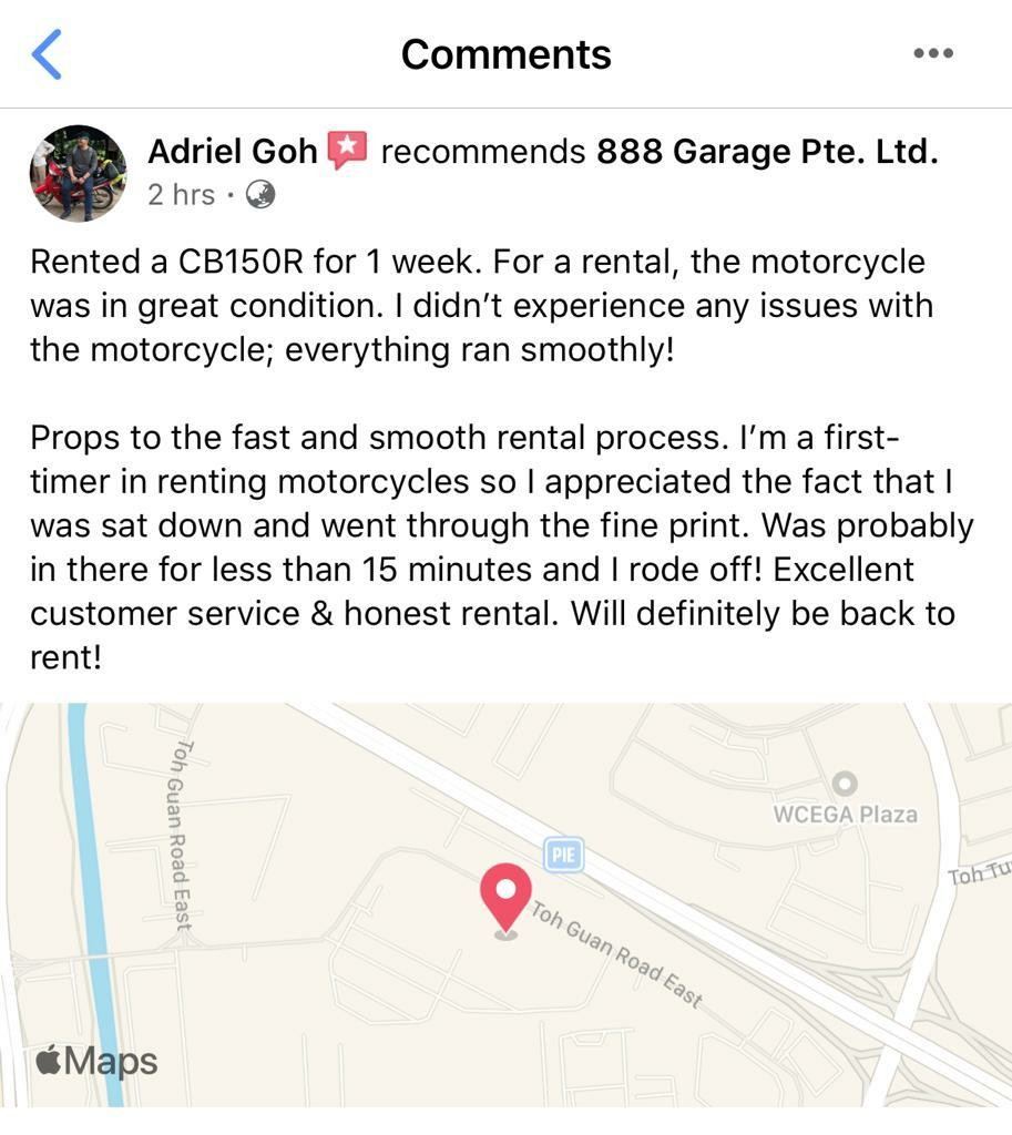 Best Pioneer Rental Company in SG, Motorcycles, Motorcycle Rental on Carousell