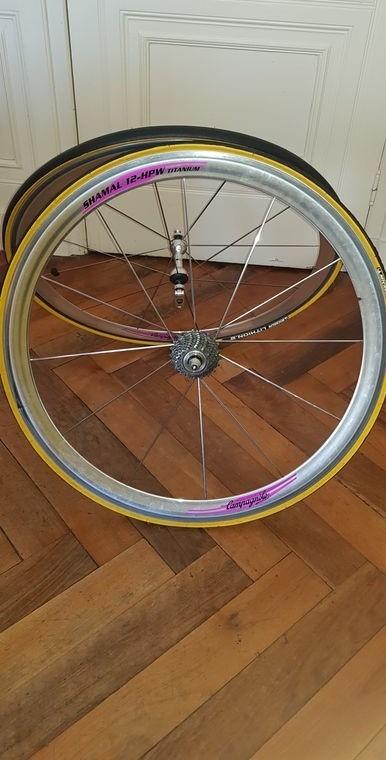 SHAMAL 12-HPW TITANIUM 完組ホイール 700C Campagnolo Shamal 12-HPW Titanium Front Wheel, Clincher