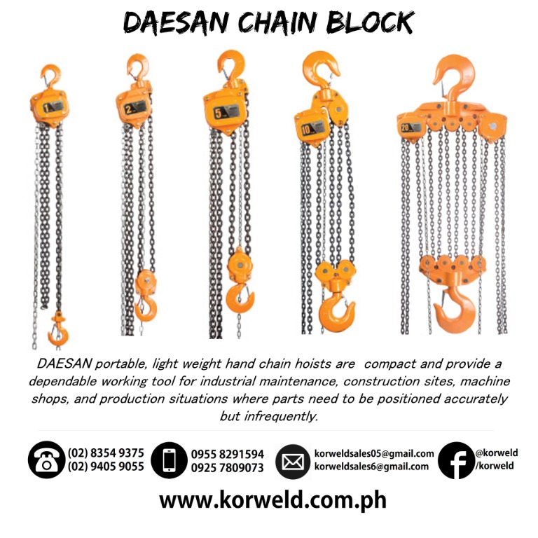 Chain Block 0 5 20 Ton Made In Korea Construction Industrial Industrial Equipment On Carousell