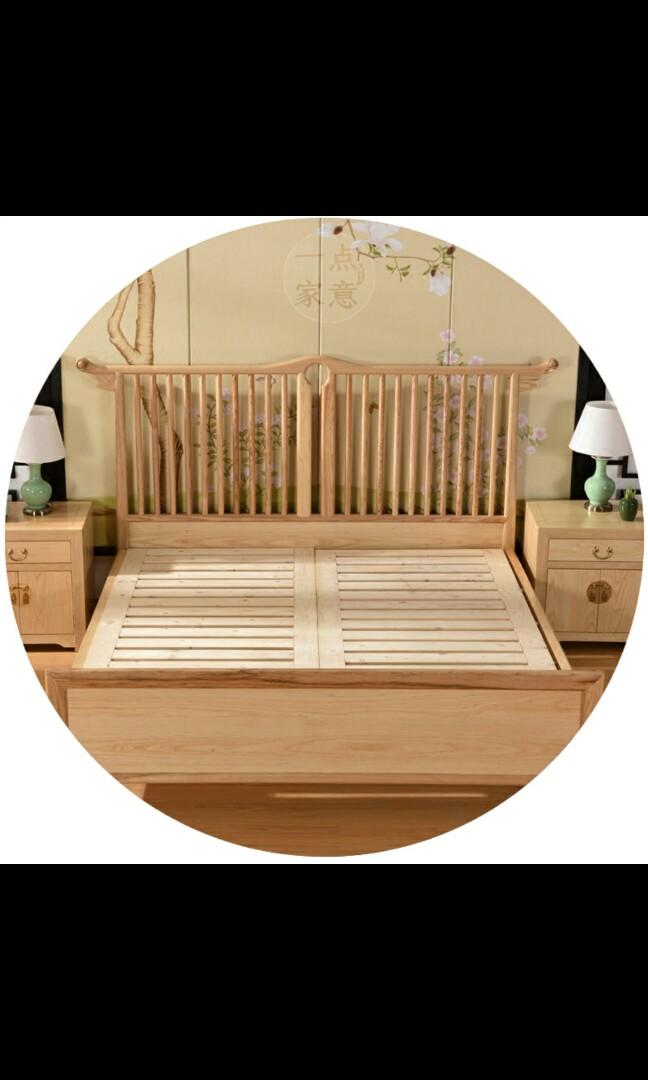 Free delivery] Chinese Solid Wood Queen Bed (Frame Only), Furniture & Home  Living, Furniture, Bed Frames & Mattresses on Carousell