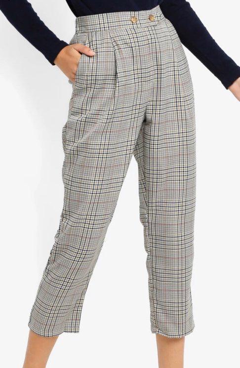 Checkered pants top cotton on
