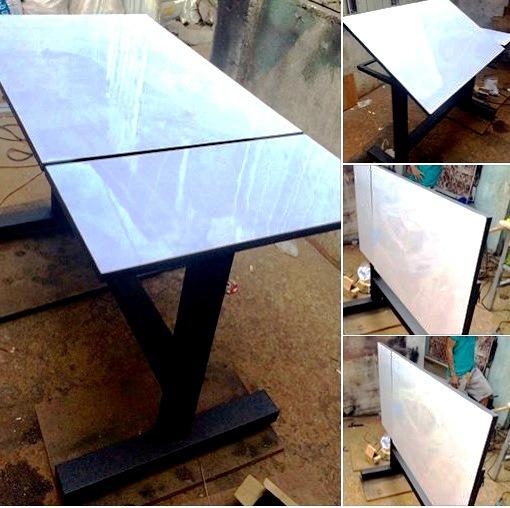 Drafting Table (Category: Tables & Sets) located in Pasig City. Submitted by draftingtablemaker (Listing ID 271722693, Image 1). Description: Foldable 60x90cm Main Table with 60x25cm fixed side table. -large drafting surface table with fixed table top on side for drawing tools. with German made mechanism to tilt. Multi-Function- A key feature found in drafting tables is the ability to adjust the board from flat surface upto 60 degrees inclined an