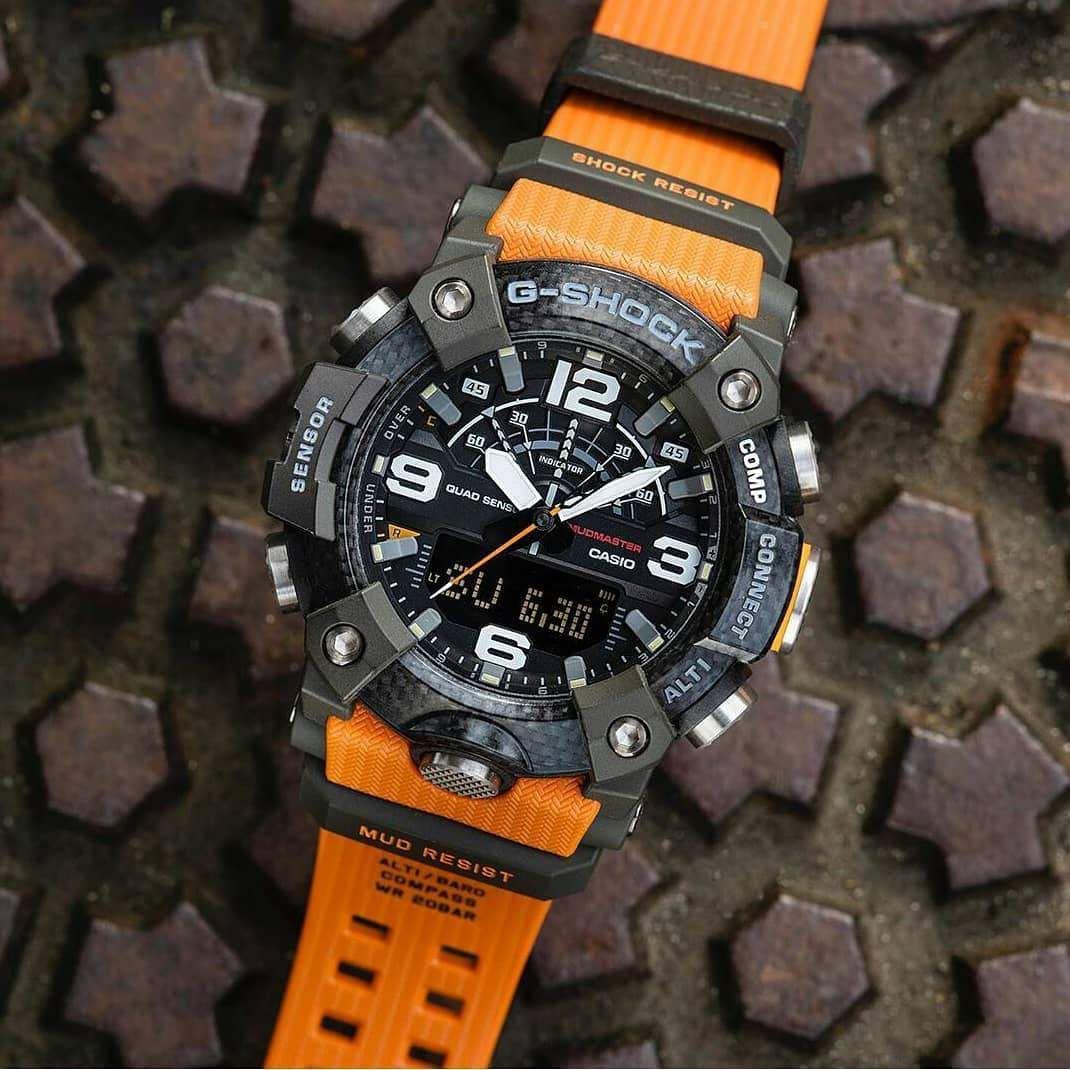 Casio mudmaster clearance orange
