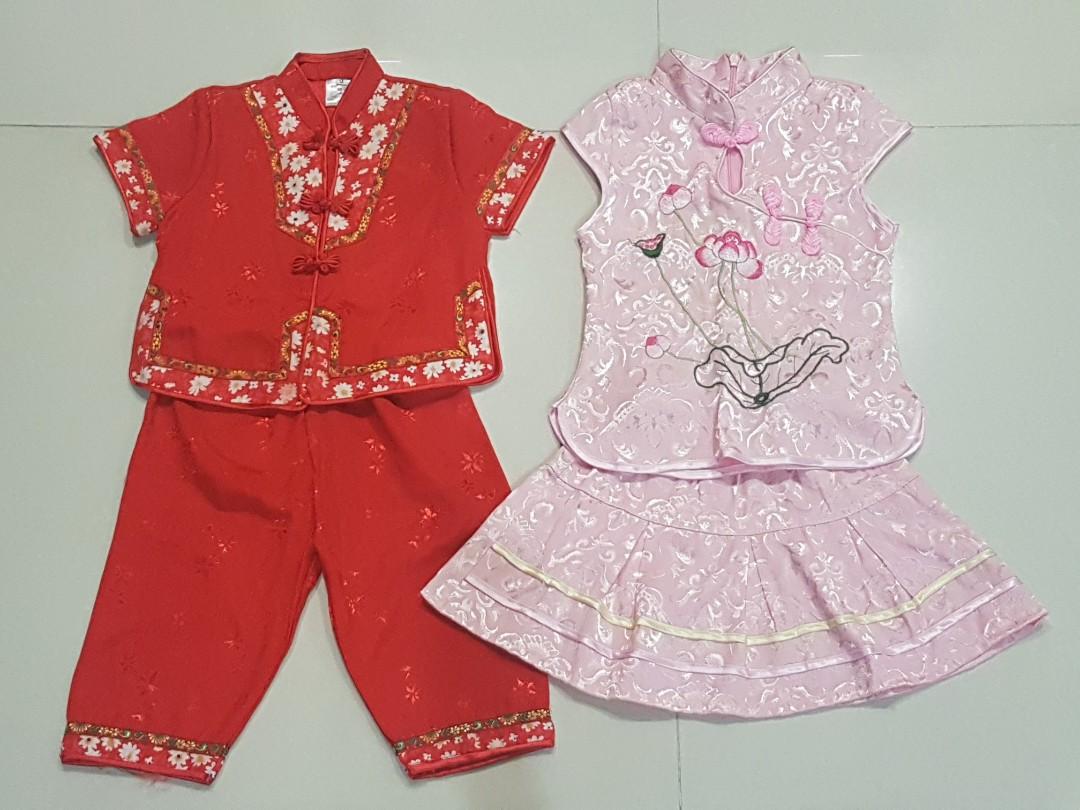 Girl Cny Traditional Clothes 2 3 Yrs Old Babies Kids Girls Apparel 1 To 3 Years On Carousell