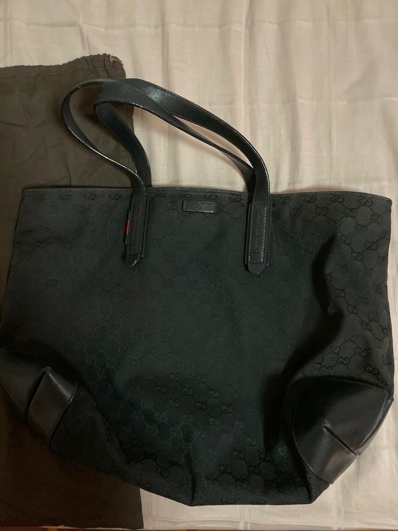 gucci black shopper bag