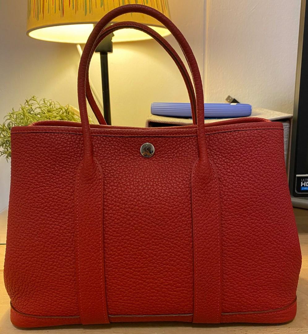 hermes garden party 36cm (stamp p) rouge casaque, negonda