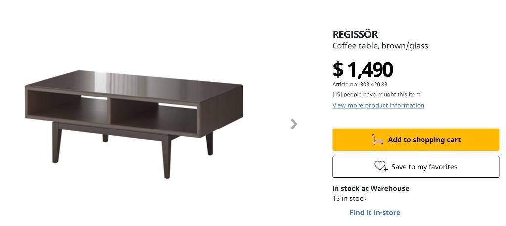 Ikea Regissor Coffee Table Brown Glass Home Furniture