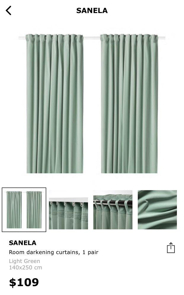 Ikea Sanela Room Darkening Curtains Furniture Others On Carousell