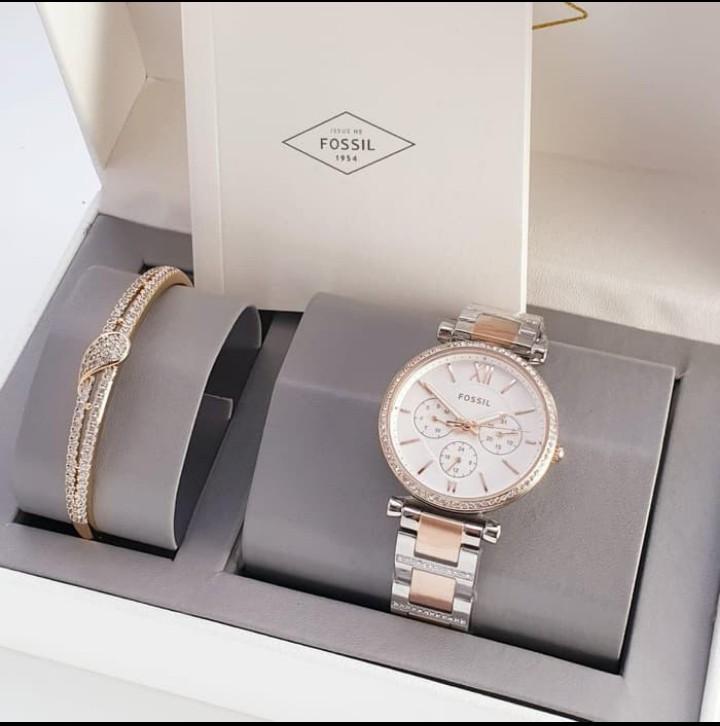 Jam Wanita Merek Fossil ES 4543 ES4543 Original 3.5cm Fullset Gelang Fesyen Wanita Jam Tangan di Carousell