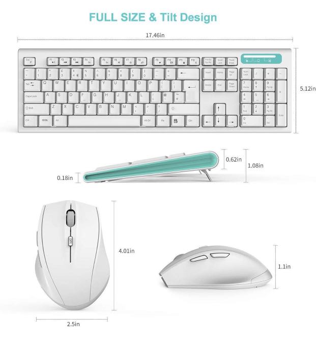 Jelly Comb MK09 Full Size Wireless Keyboard and Mouse Combo Set