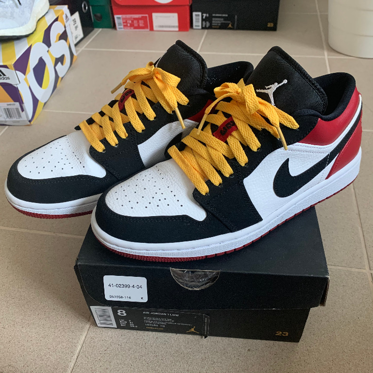 Jordan 1 Low Black Toe UK 7 US 8 Men s Fashion Footwear