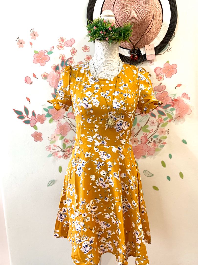 Long Musturd Color Party Dress For Women