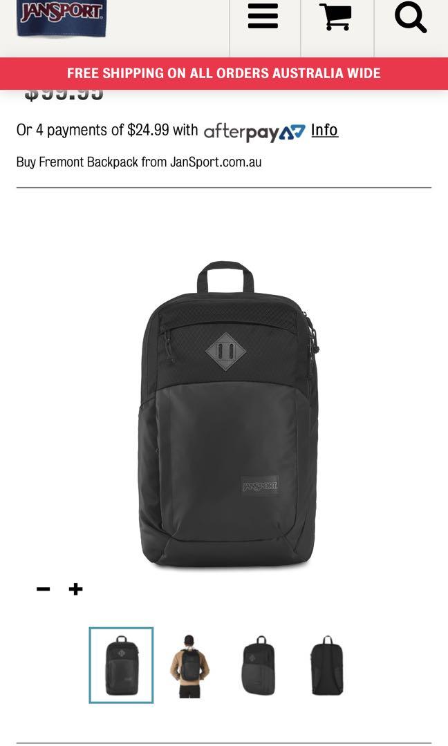 Original Jansport FREMONT BACKPACK Coated Black Women s Fashion