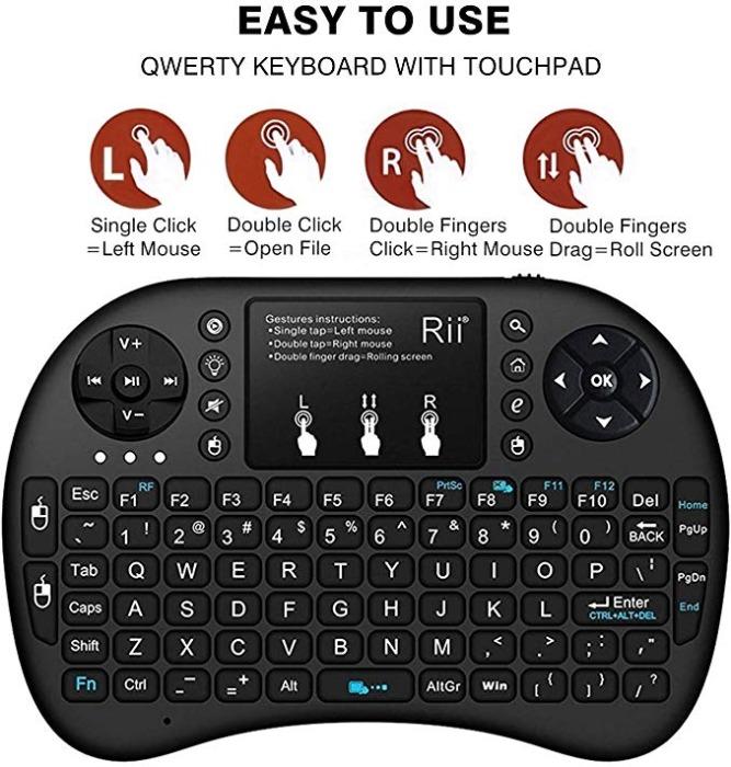 Rii i8 2.4G Mini Wireless Keyboard with Touchpad & QWERTY Keyboard ...