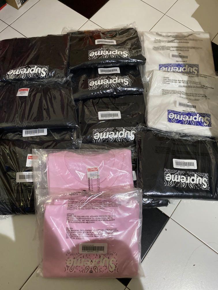 Supreme Bandana Box Logo Tee Men s Fashion Tops Sets Tshirts Polo Shirts on Carousell