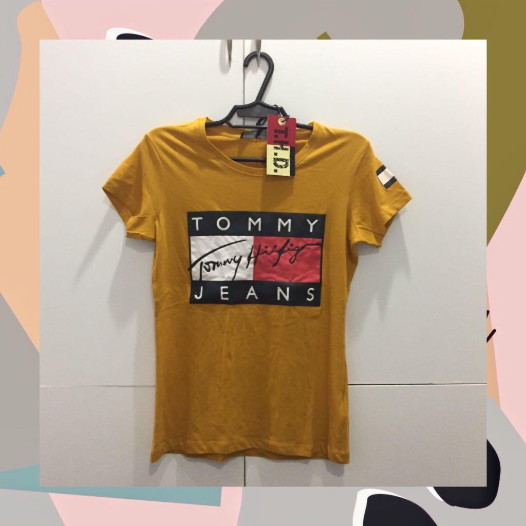 tommy hilfiger t shirt women's yellow