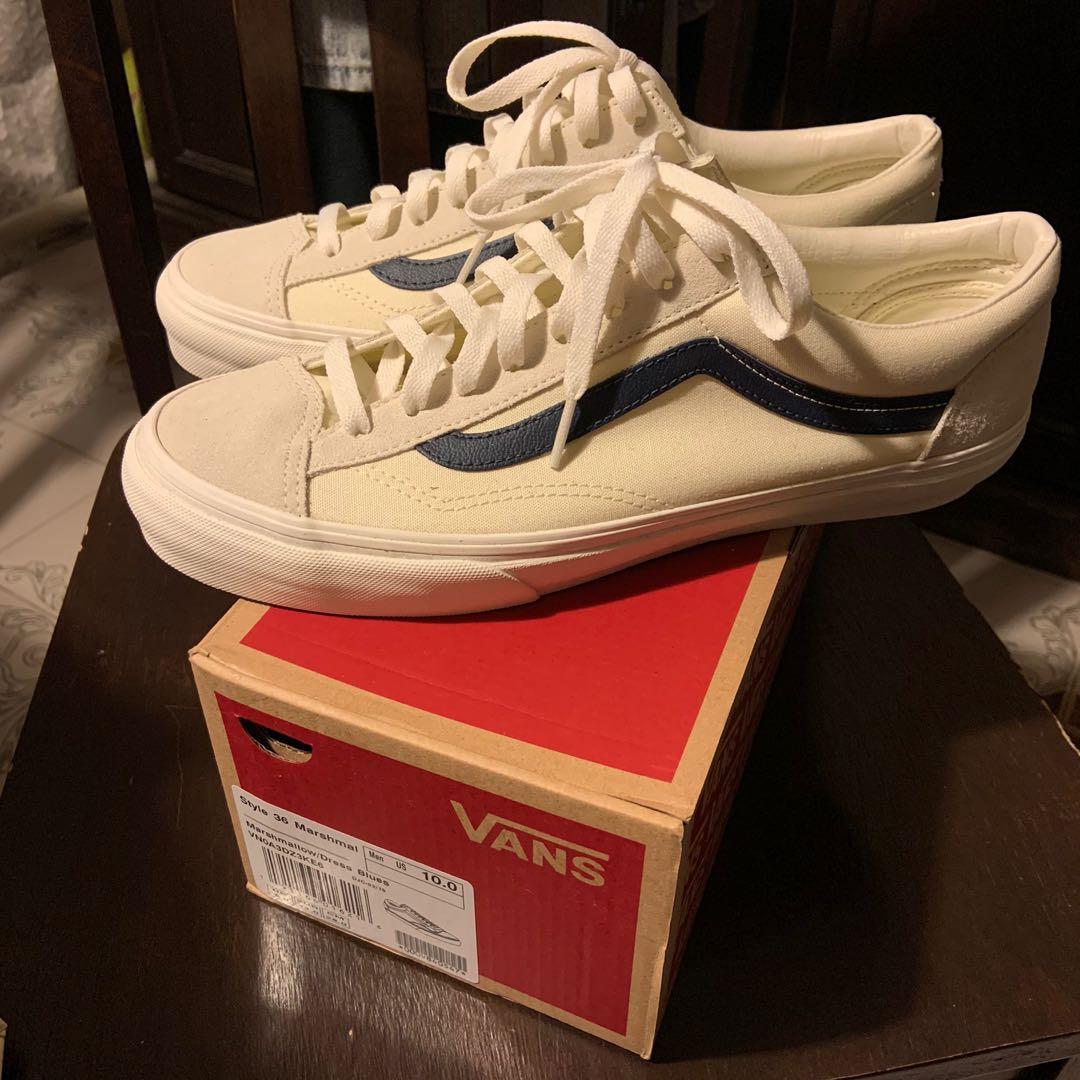 svale vanter voks Vans Style 36 Old Skool sneakers marshmellow white blue stripe authentic  with box US10, Men's Fashion, Footwear, Sneakers on Carousell