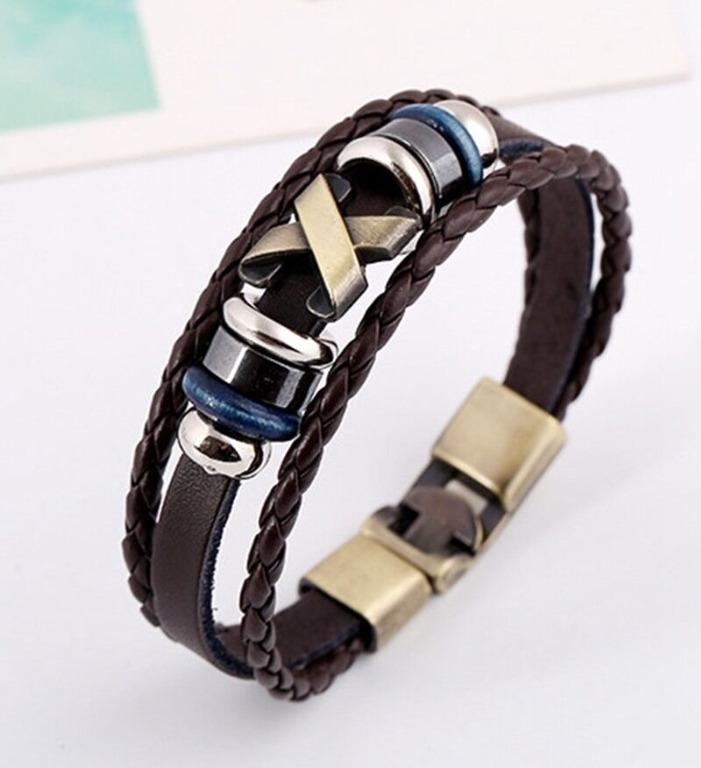 Mens leather bracelet top sale