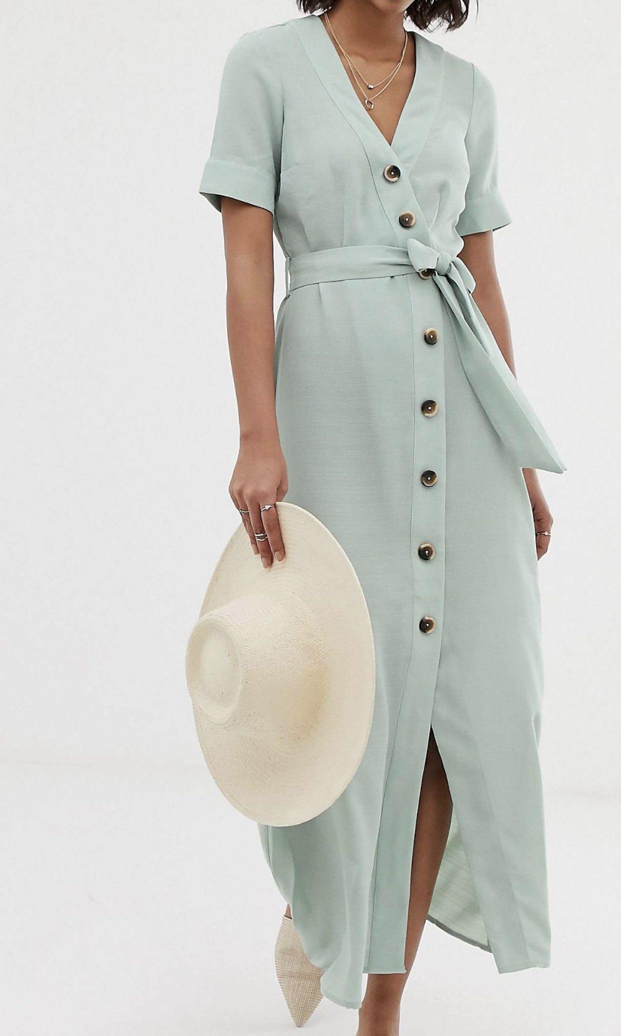 Button through maxi dress clearance