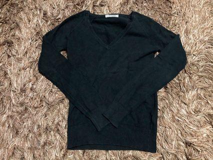 Zara Knitted Black V Neck