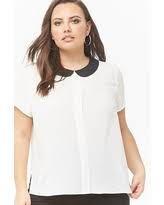 PLUS SIZE UK 20-22 3X Forever 21 + Peter Pan Collar Top, Women's Fashion,  Tops, Other Tops on Carousell