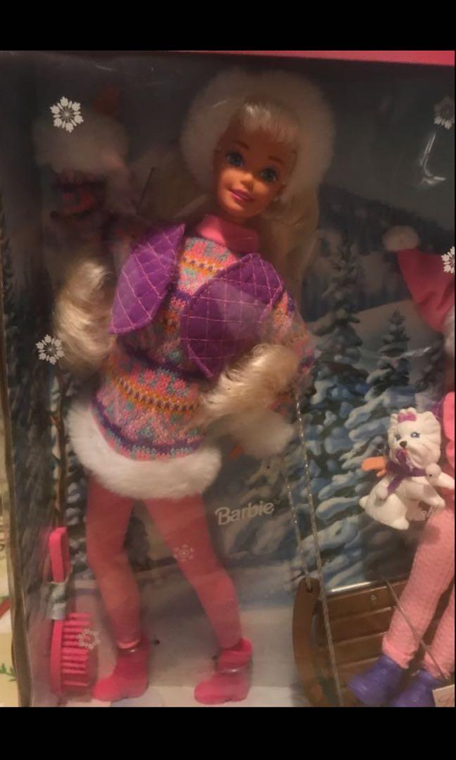 Barbie sisters deals snow fun giftset