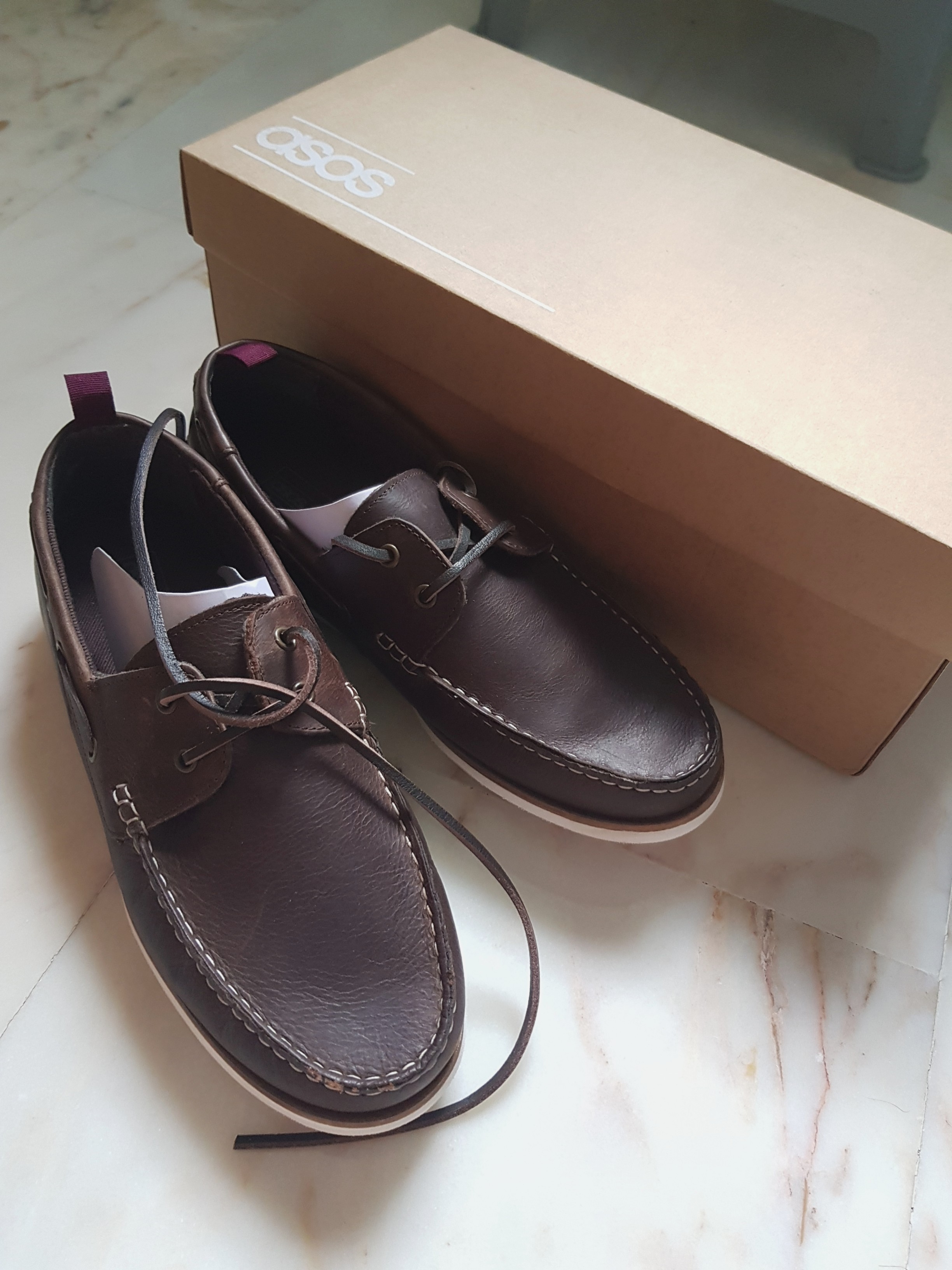 BNIB ASOS Boat Shoes (brown leather 