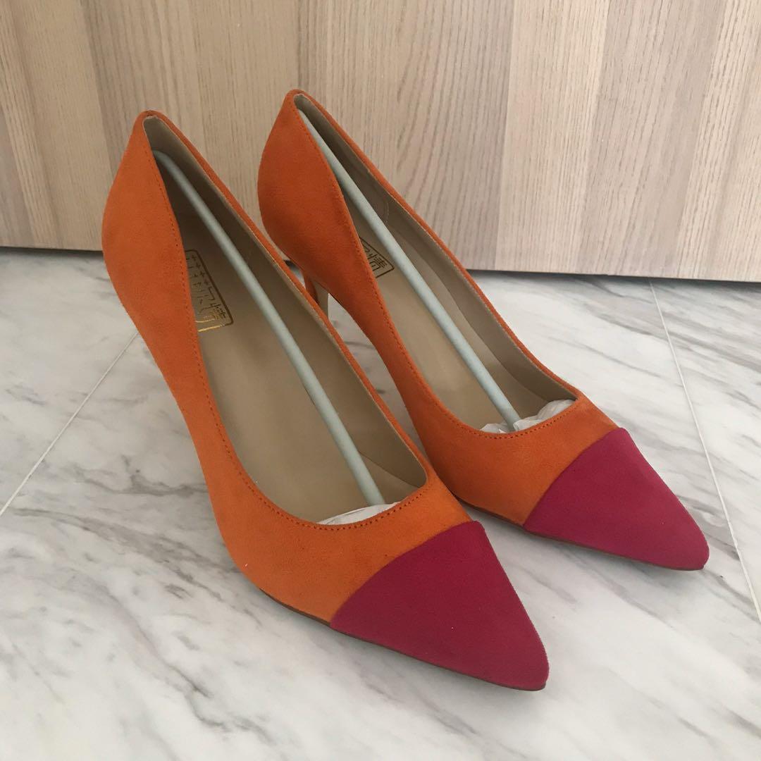 pink and orange shoes heels