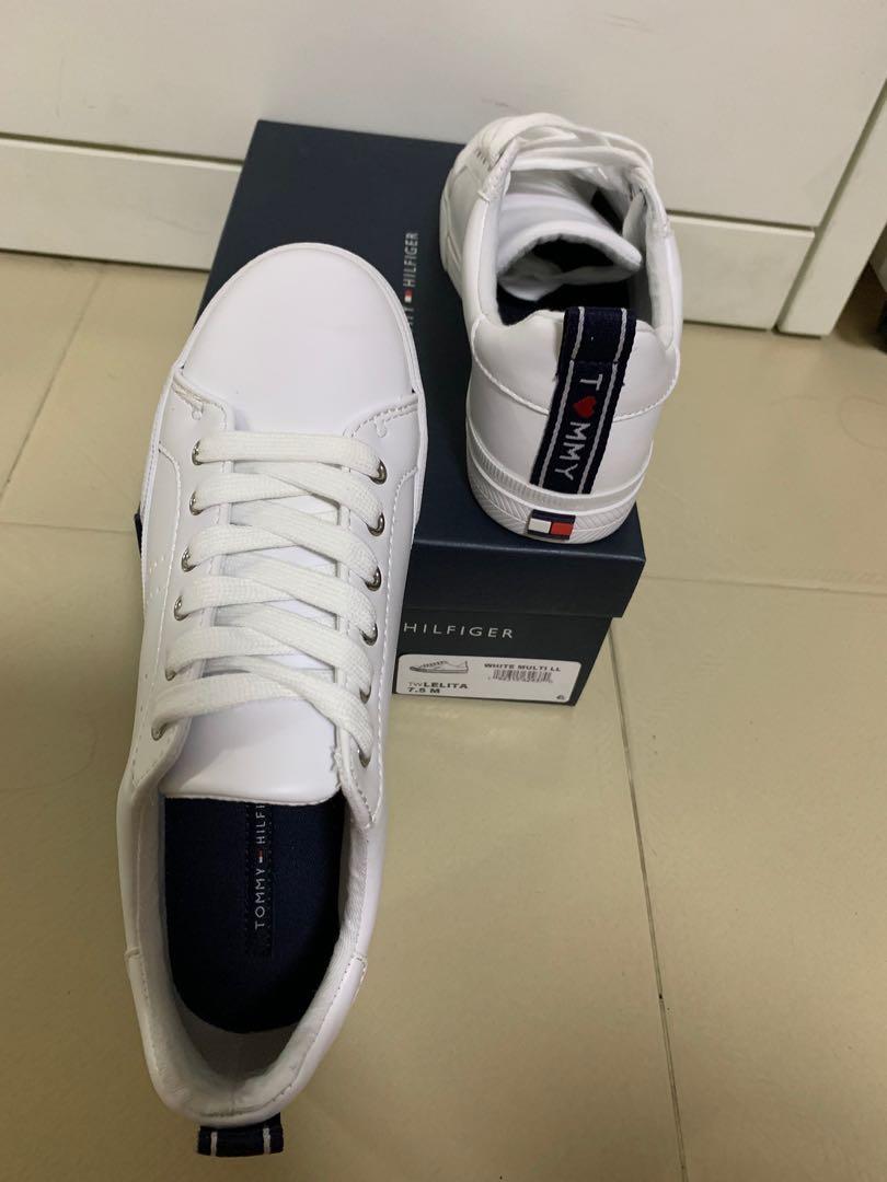 Brand new Tommy Hilfiger White sneakers, Women's Fashion, Footwear, Sneakers  on Carousell