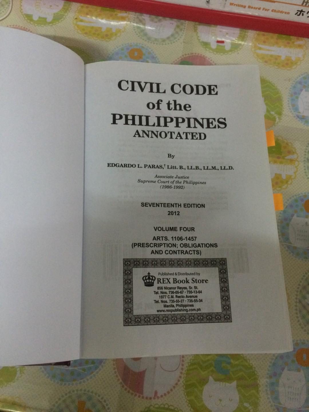 Civil Code Book IV by Paras (obligations and contracts / oblicon