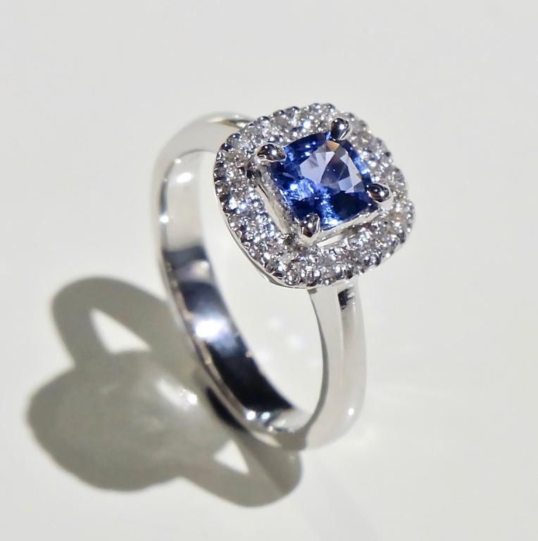 Dianna Blue Sapphire Halo Engagement Ring Diamonds 925silver Princess Diana Style 2019 121 Women S Fashion Jewellery Rings On Carousell