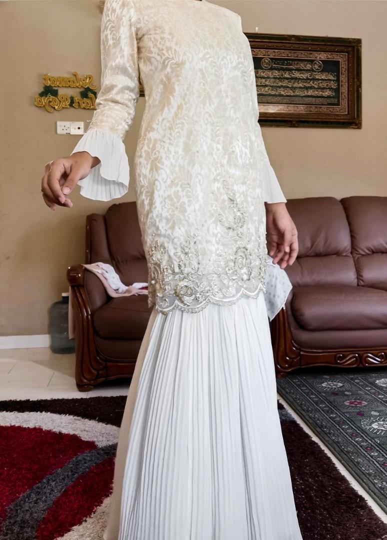 Design baju nikah shop lace dan satin