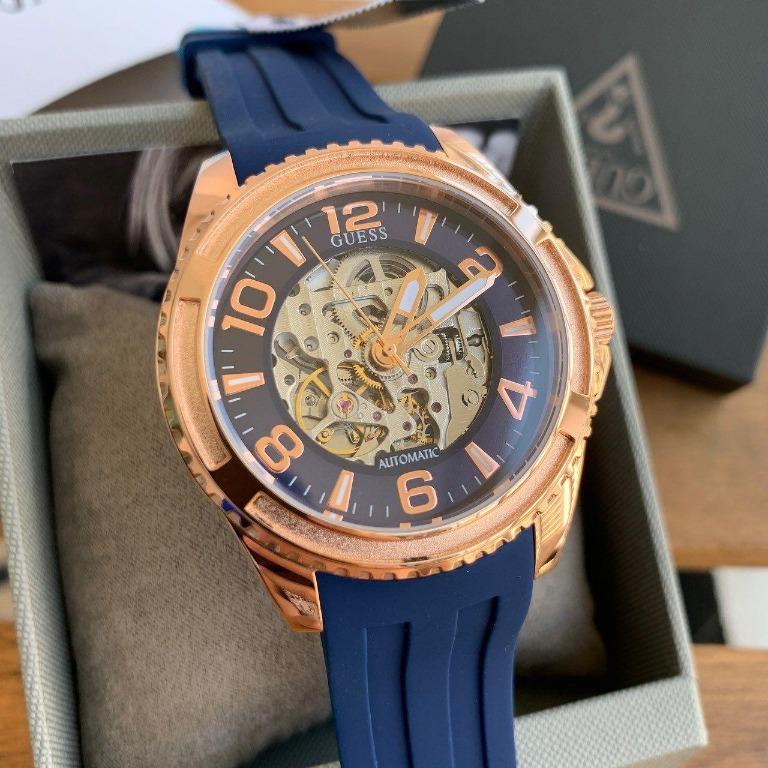 Guess Men Blue Skeleton Analogue W1178G3