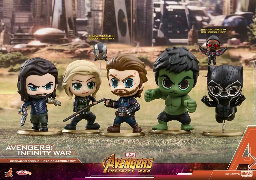 Hot Toys Avengers Infinity War Captain America Black Widow Winter Soldier Hulk Black Panther And Mini Falcon War Machine Cosbaby Misb Toys Games Bricks Figurines On Carousell