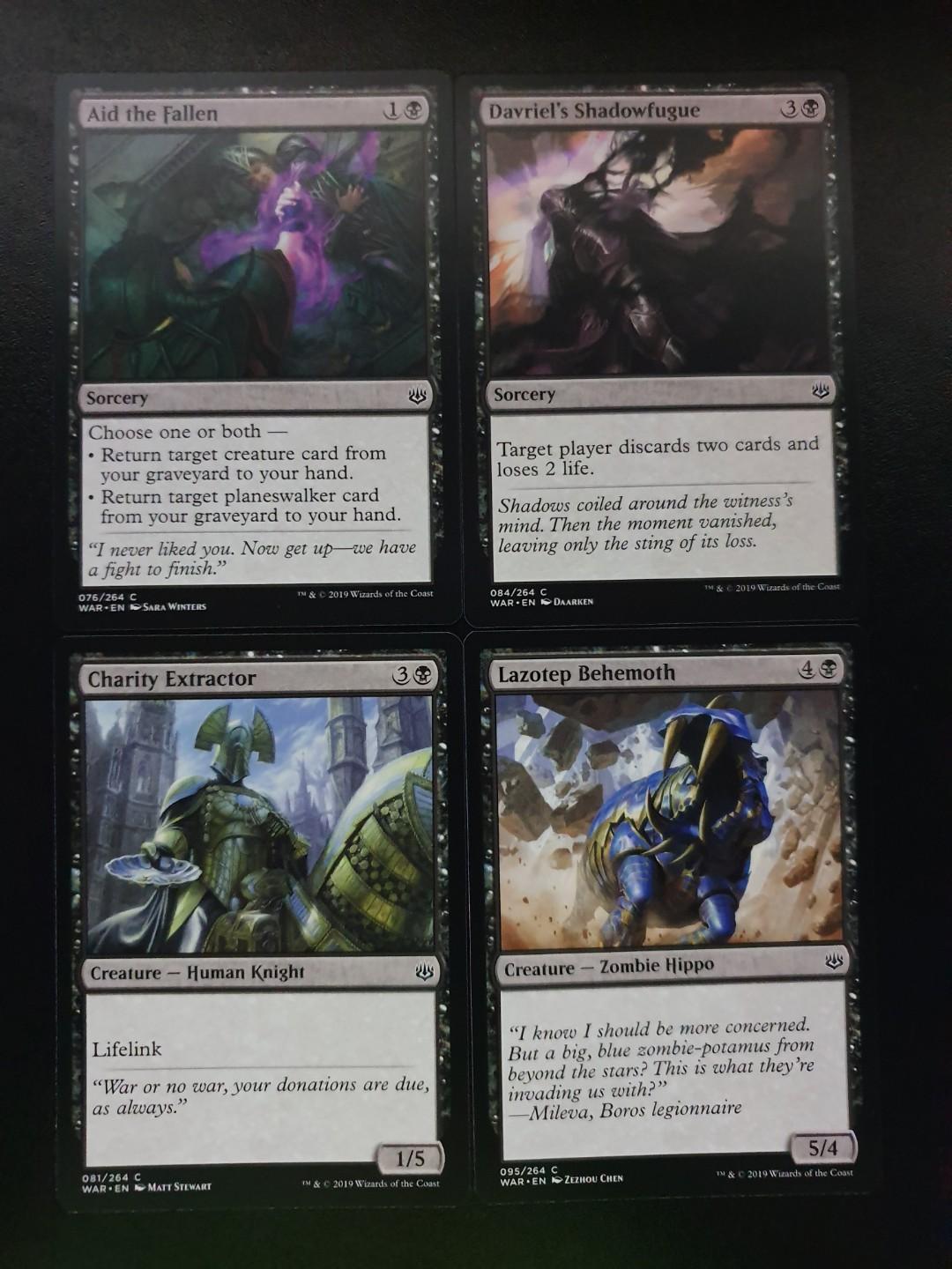 Magic the Gathering WAR $0.20 Black Commons, Hobbies & Toys, Toys & Games  on Carousell