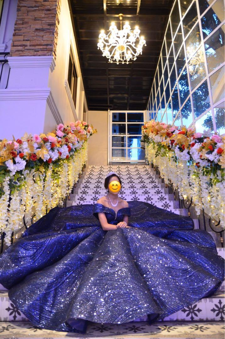 midnight blue gown for debut Women s Fashion Dresses Sets Evening dresses gowns on Carousell