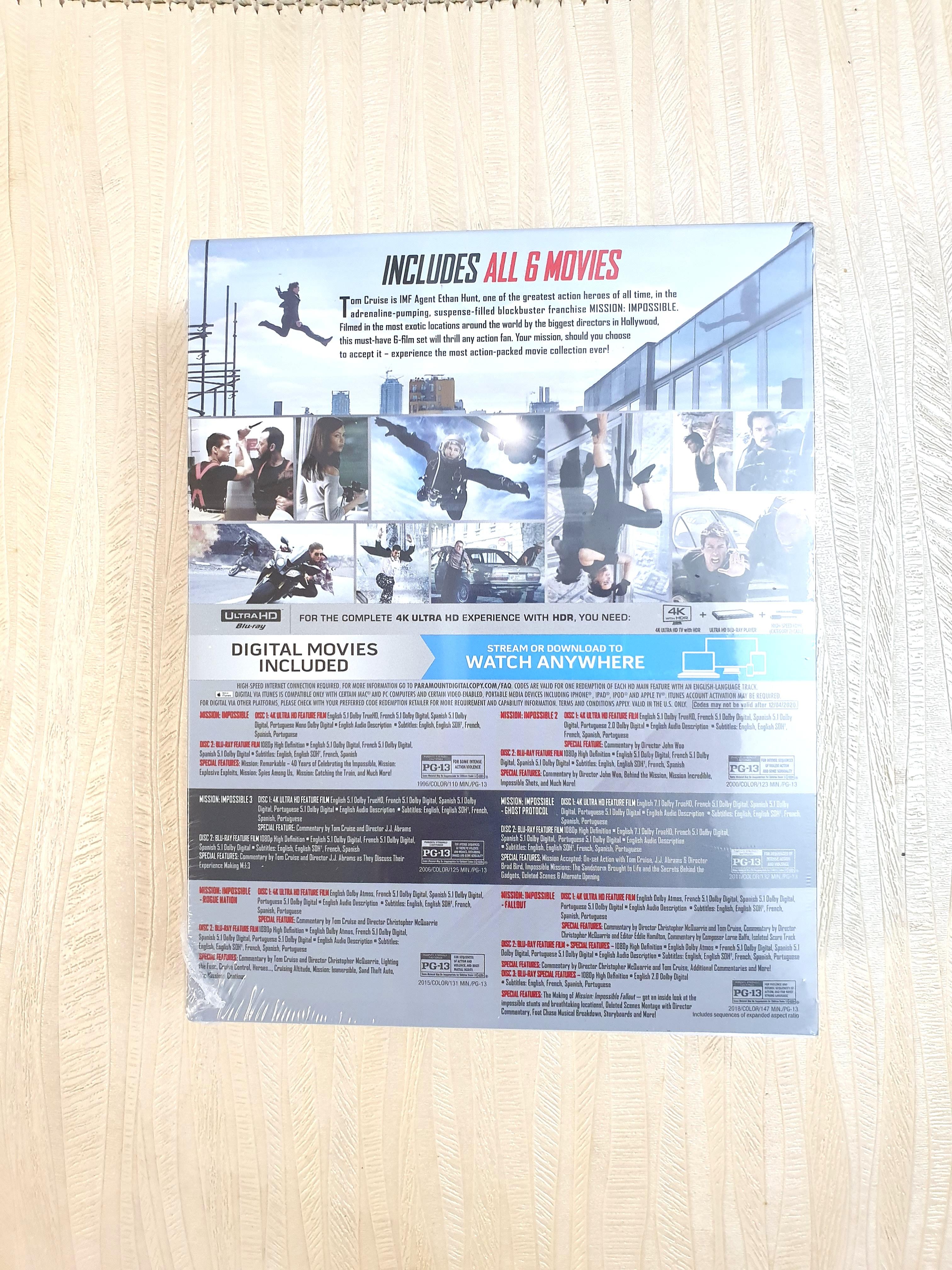 Mission Impossible 6 Movie Collection 4K Ultra HD Blu ray Digital HD TV Home Appliances TV Entertainment TV Parts Accessories on Carousell